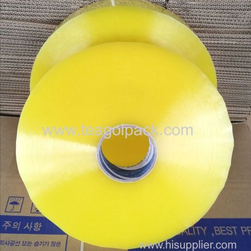 Transparent Yellow 45micX144mmX1035M Jumbo BOPP Packing Tape