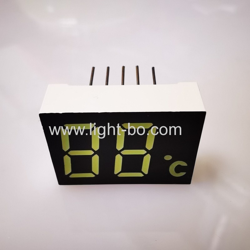 Custom Ultra white dual digit 0.47" 7 segment led display common cathode for temperature indicator
