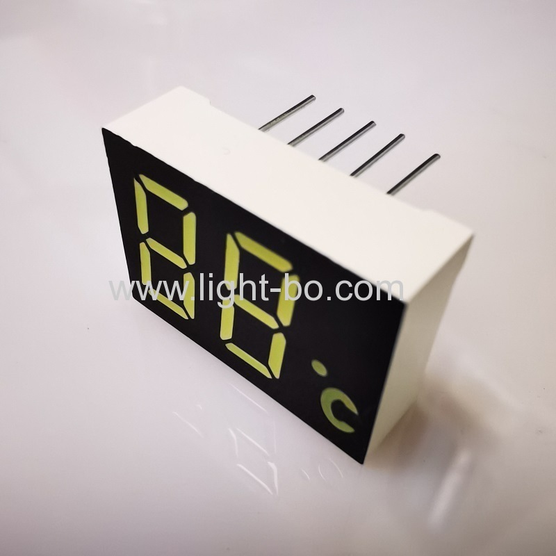 Custom Ultra white dual digit 0.47" 7 segment led display common cathode for temperature indicator