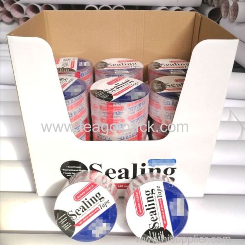 48mmx50M Super Clear Packing Tape Super Clear Sealing Tape 1.88 x54.6 yrd. Display Box Packing