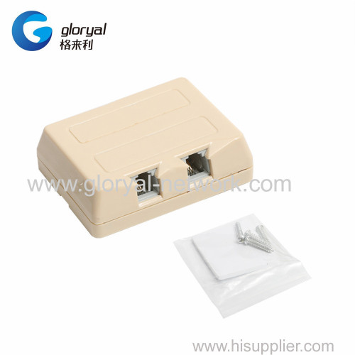 DUAL PORT RJ11 Surface Box Telephone Rosette Box