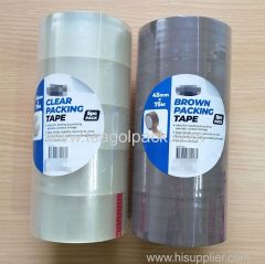 45mmx75M 5PC Pack Packing Tapes Clear/Brown