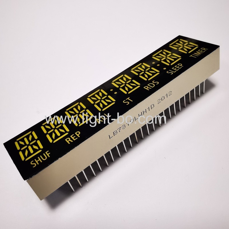 Customized ultra white 8 Digit 14 Segment Alphanumeric LED Display common cathode for speaker/audio