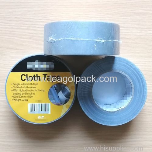 50mmx50M Single sided Cloth Duct Tape Silver Color 35mesh