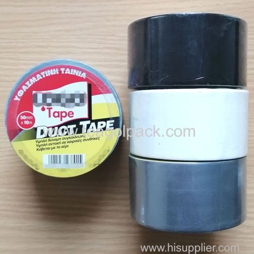 50mmx10M Cloth Duct Tape Black/White/Silver Color