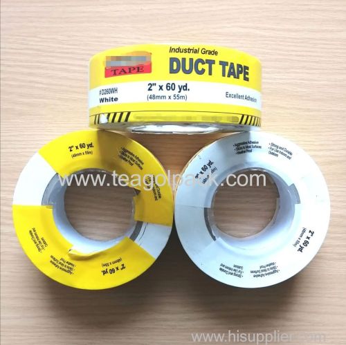 48mmx55M White Industrial Grade Duct Tape with Printed Shrink film 2"x60yd