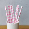 Purple And White Big Striped Drinking Paper Straws