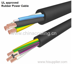 Rubber Power cable UL approved with different colour of conductors Rubber EPDM and CPE