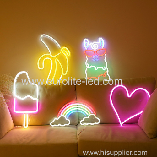 Hot Outdoor Wall Light rainbow shape LED Sign Neon Lights night lamp for home club room Wedding decoration