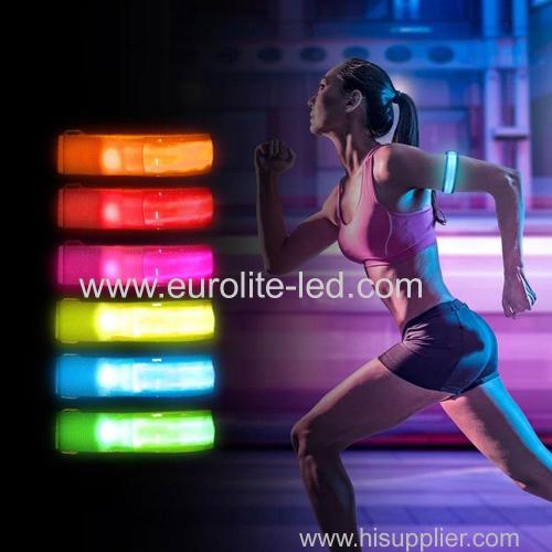 Adjustable LED Flashing Wrist Band Bracelet Arm Belt Light Up Glow Dance Party Decor Luminous Glowing Bangle Neon Party