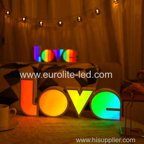 LOVE Alphabet Lights Colorful LED Letter Lamp Decoration Night Light for Party Bedroom Wedding Birthday Christmas Decor