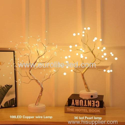 Led Pearl Tree Battery USB Touch Switch Party Holiday Wedding Decoration Night Light Table Lamp Gift Lamp Home Decor Lam