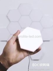 6pcs Creative DIY RGB Quantum Lamp LED Beehive Lamp Modular Touch Sensitive Wall Light with Remote Control