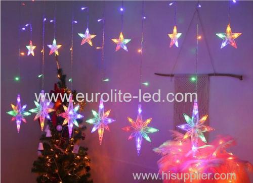Led Polaris And Star Shaped Curtain Lights Waterproof Fairy Decorative Light For Christmas Wedding Birthday Party Decor
