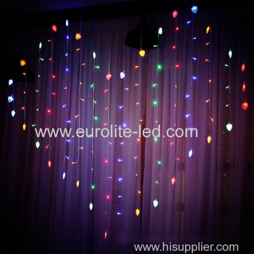 Valentine's Day Led Icicle USB Remote Control 128leds Party Holiday Indoor Decoration Love Curtain String Light