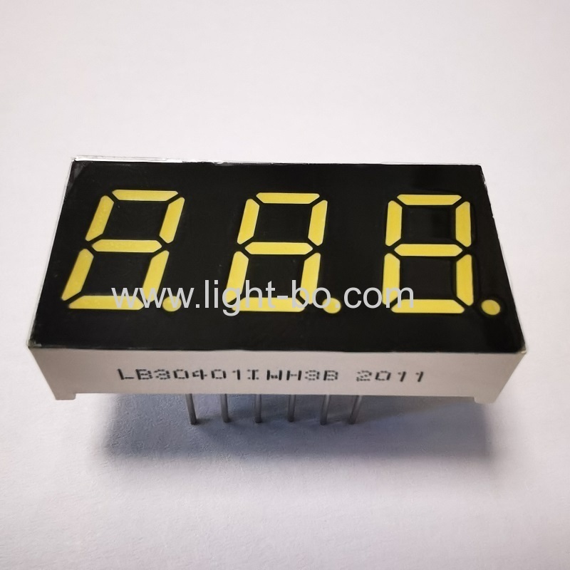 Ultra bright white 0.4inch Triple Digit 7 Segment LED Display common anode for Temperature indicator