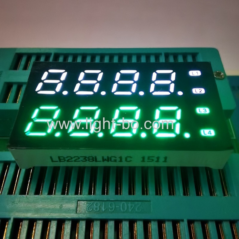 OEM Ultra white & Pure Green 7mm 8 digit seven segment led display for instrument panel