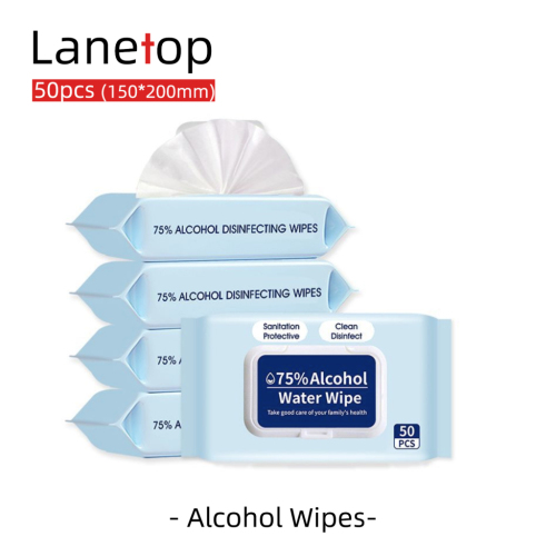 Household Protective Antibacterial Disinfectant Alcohol Wet Wipes with 50 PCS