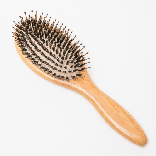 Eco-friendly bamboo portable boar bristle hair brush