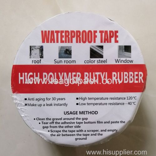 5cmx5M Butyl Rubber Waterproof Flash Tape Self Adhesive Square Aluminium