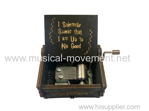 WOOD CARVING MUSIC BOX HARRY POTTER