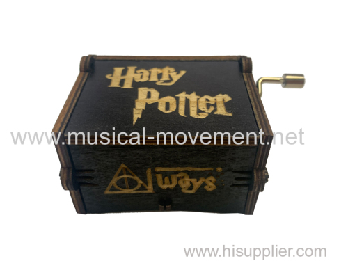 CARVED WOOD MUSIC BOX HARRY POTTER