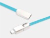Zinc alloy data cable 2 in 1 1 to 2 charging cable usb data cable factory manufacturer