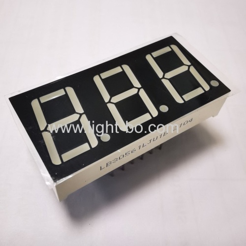 Super green 3 digit 0.56  7 segment led display common cathode for instrument panel indicator