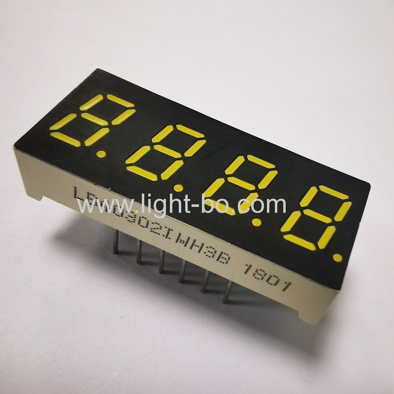 Small size ultra white 0.3" 4 Digit 7 Segment LED Display common anode for Instrument Panel