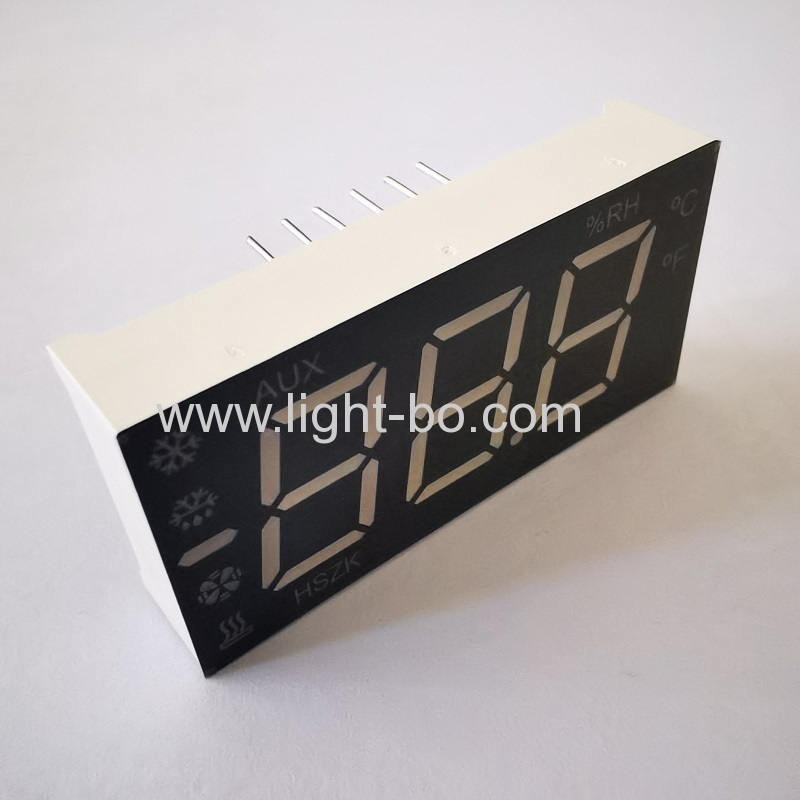 Multicolour Common cathode Triple Digit 7 Segment LED Display for Temperature /Humidity/Heating/Defrost/Fan indicator