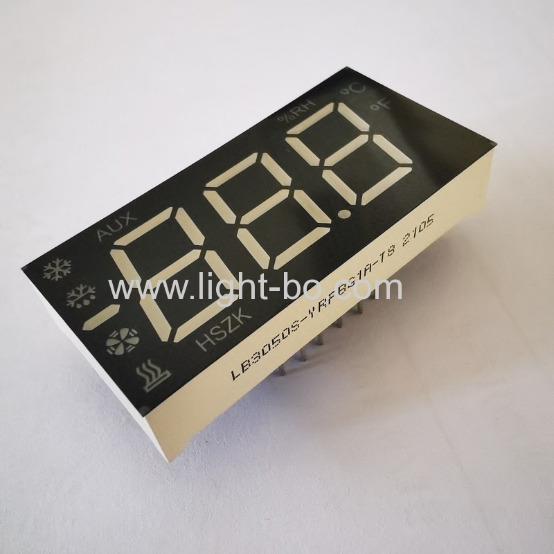 Multicolour Common cathode Triple Digit 7 Segment LED Display for Temperature /Humidity/Heating/Defrost/Fan indicator