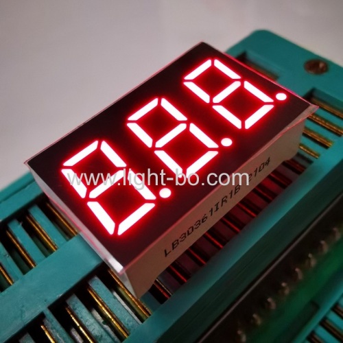 0.36 inch common anode super bright red 3 digit led seven segment led display for digital indicator