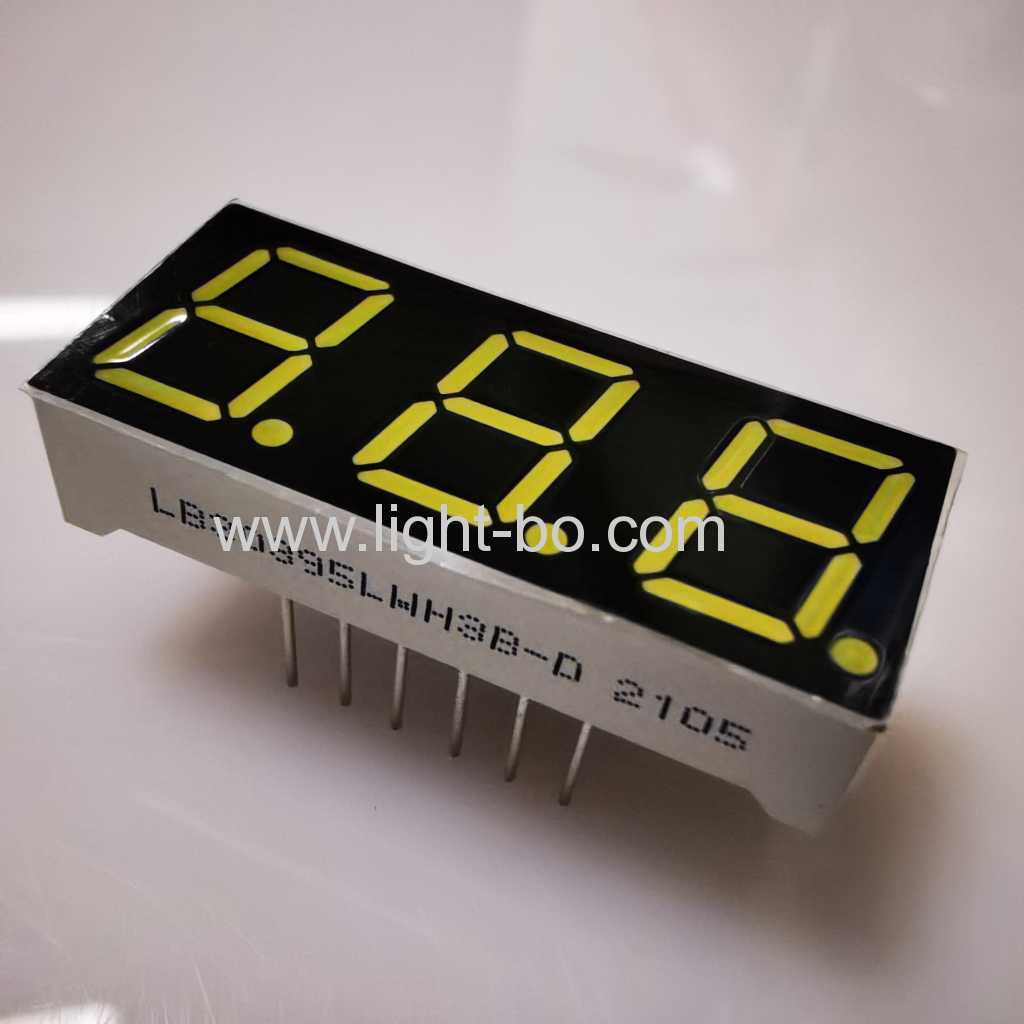 Ultra white 0.39" Triple digit 7 segment led display common cathode for instrument panel