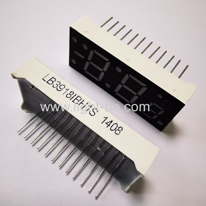 Ultra brigth blue Triple Digit 7 segment led display common anode for digital temperature controller