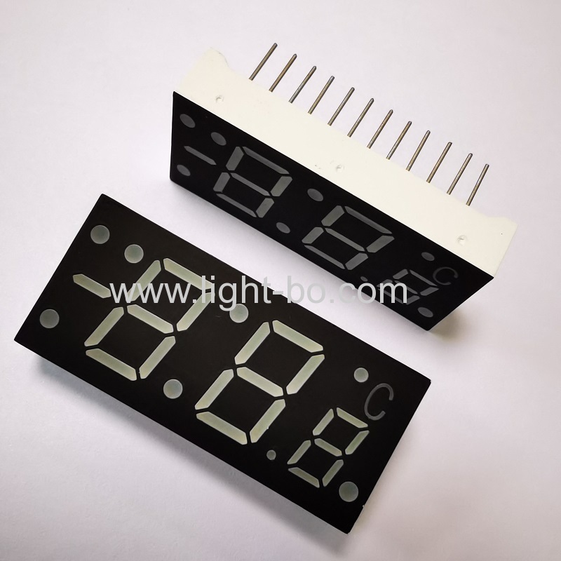 Ultra brigth blue Triple Digit 7 segment led display common anode for digital temperature controller