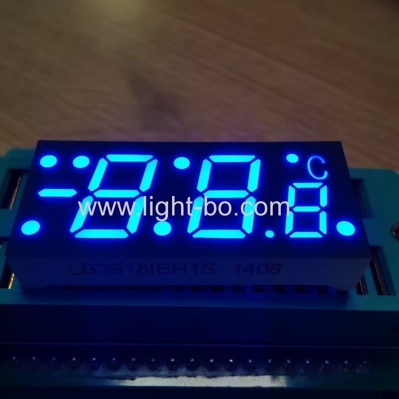 Ultra brigth blue Triple Digit 7 segment led display common anode for digital temperature controller