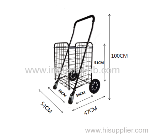 30KGS Factory Customized Portable Folding steel wire shopping cart for supermarket
