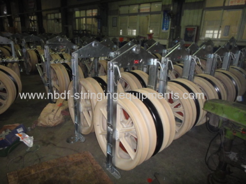 Five Wheels Conductor Stringing Pulley Blocks for 400KV transmission line