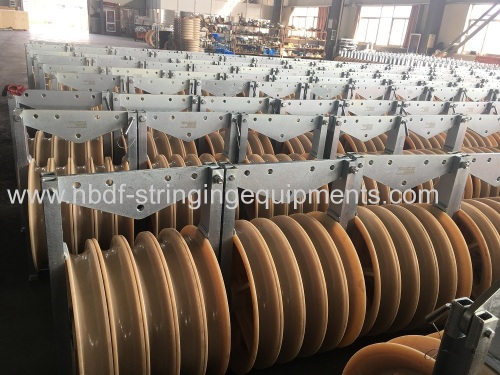 Five Wheels Conductor Stringing Pulley Blocks for 400KV transmission line