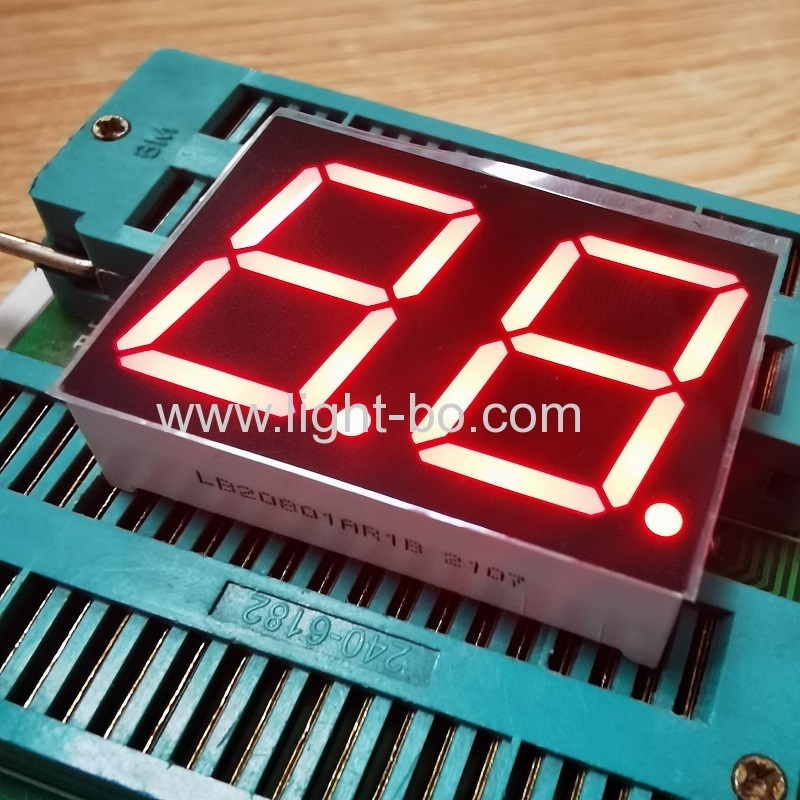 Ultra Red 0.8" Dual Digit 7 Segment LED Display Common Anode for Instrument Panel