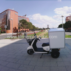 Big trunk 2000w tilting 3 wheeler electric scooter for europe last mile delivery business
