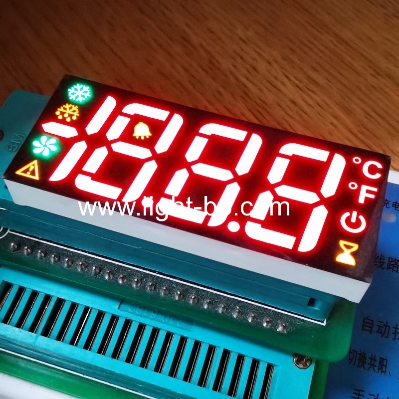 High brightness Red/yellow/green Customized Three Digits 7 Segment LED Display for refrigerator control