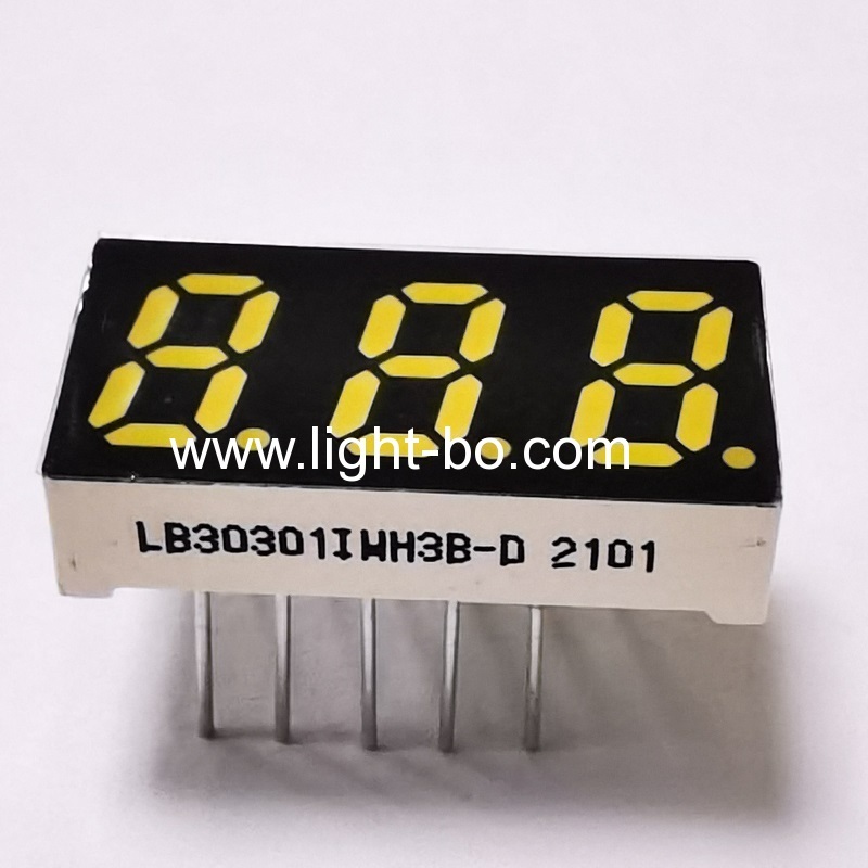 Ultra bright white 0.3" Common anode 3 digits 7 Segment LED Display for Instrument Panel