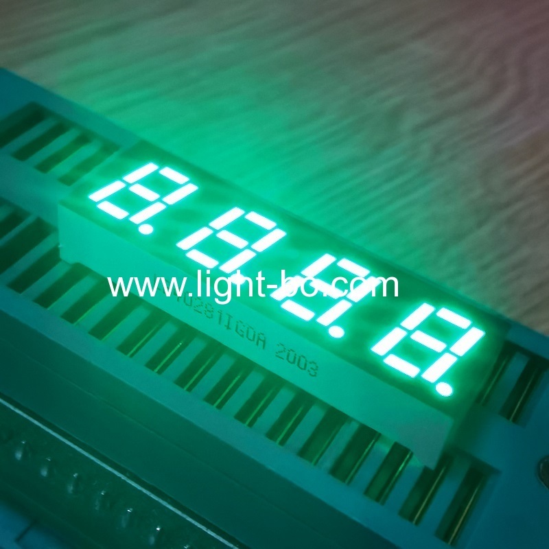 Pure green 0.28" 4 digit 7 segment led display common anode for temperature humidity control