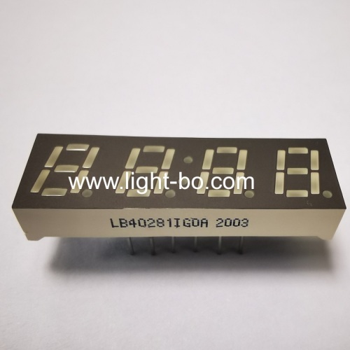 Pure green 0.28  4 digit 7 segment led display common anode for temperature humidity control
