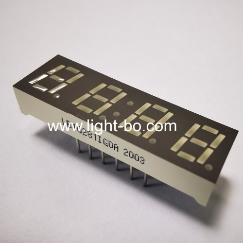 Pure green 0.28  4 digit 7 segment led display common anode for temperature humidity control