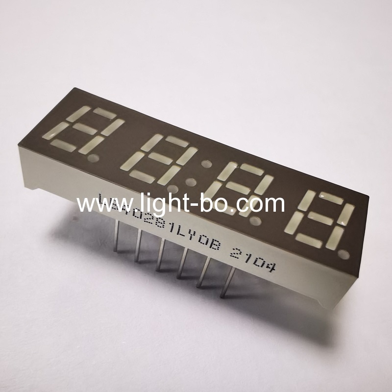 Super bright Yellow common cathode 0.28" Four-Digit 7-segment LED Display for Instrument Panel