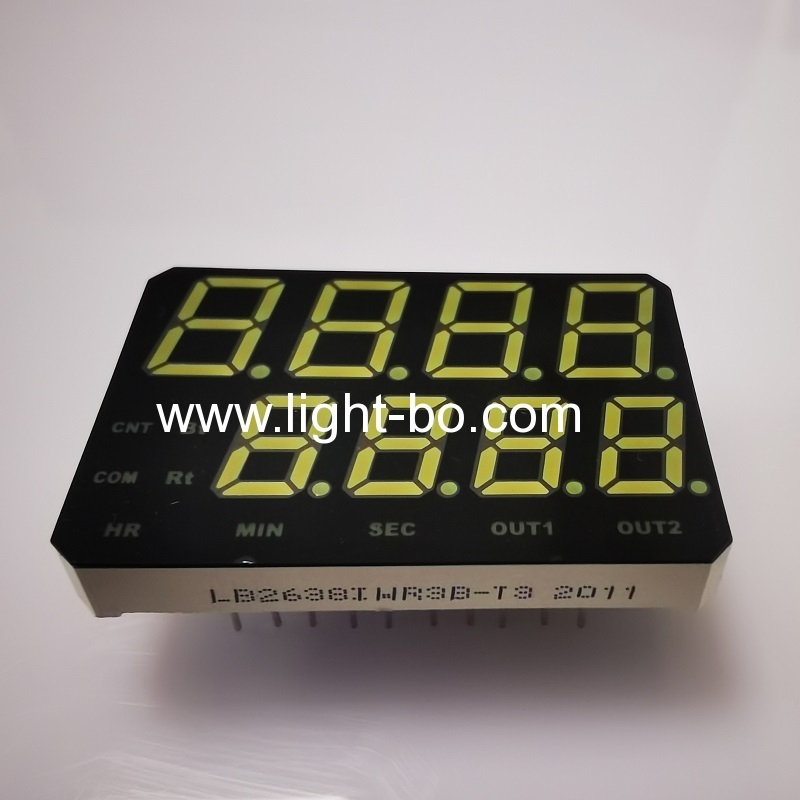 Dual Line Ultra white /Ultra Red 4 + 4 Digits 7 Segment LED Display Common Anode for Temperature/Humidity/Timer