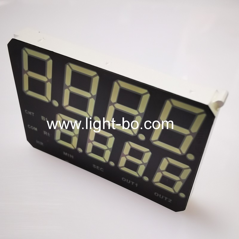 Dual Line Ultra white /Ultra Red 4 + 4 Digits 7 Segment LED Display Common Anode for Temperature/Humidity/Timer