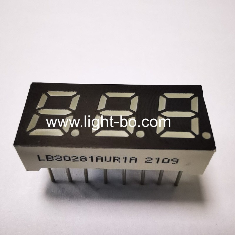 Ultra bright red Triple Digit 7mm (0.28") 7 Segment LED Display Common Anode for Temperature Controller